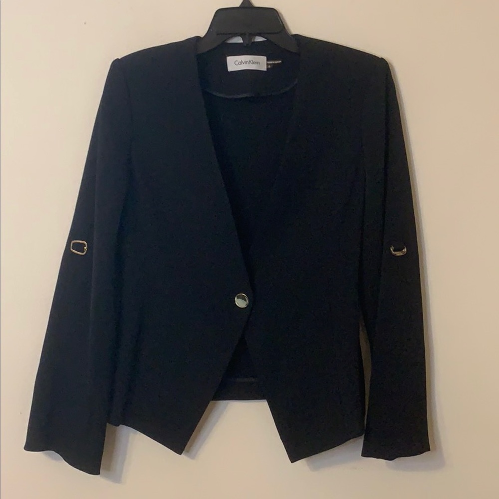 Calvin Klein single button black blazer